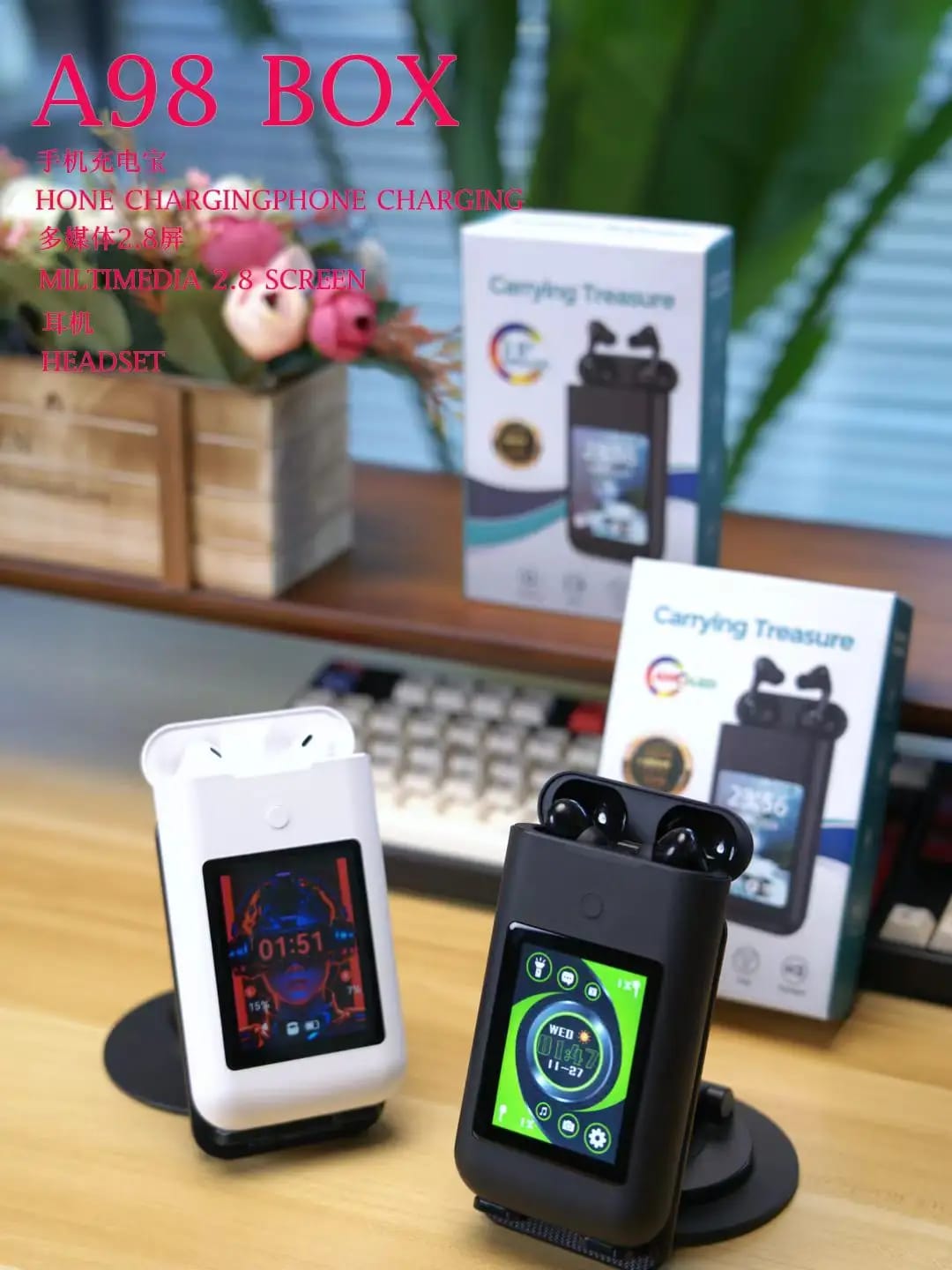 🎧Audífonos A98 Exclusivos "3 en 1" - Pantalla multifuncional + Powerbank Potente